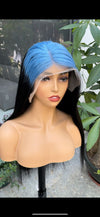 Blue/1B Straight Wig