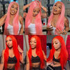 Custom Pink/Red Lace Frontal Wig