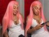 Custom Pink/Red Lace Frontal Wig