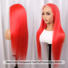 Custom Pink/Red Lace Frontal Wig